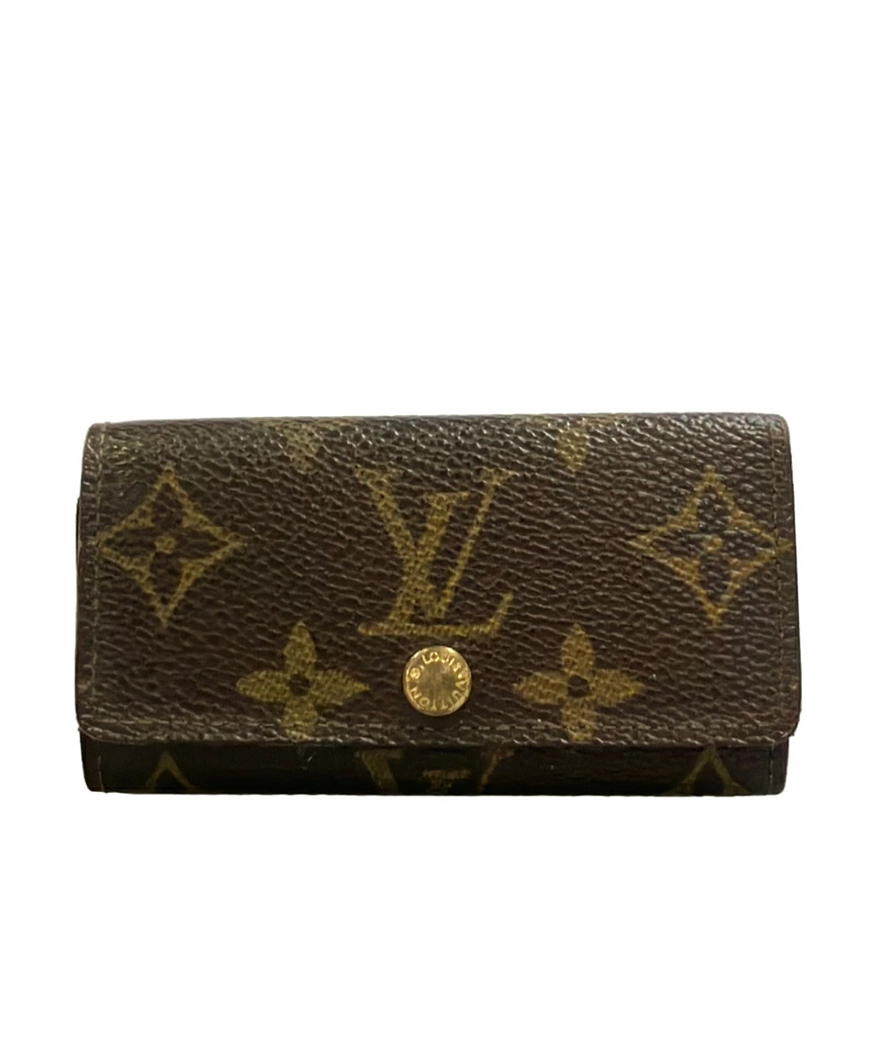Louis Vuitton Case Multicles Wallet Monogram Canvas Leather Black Brown